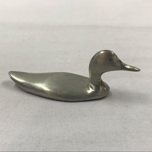 Pewter Duck Sculpture by Ken Lundy
